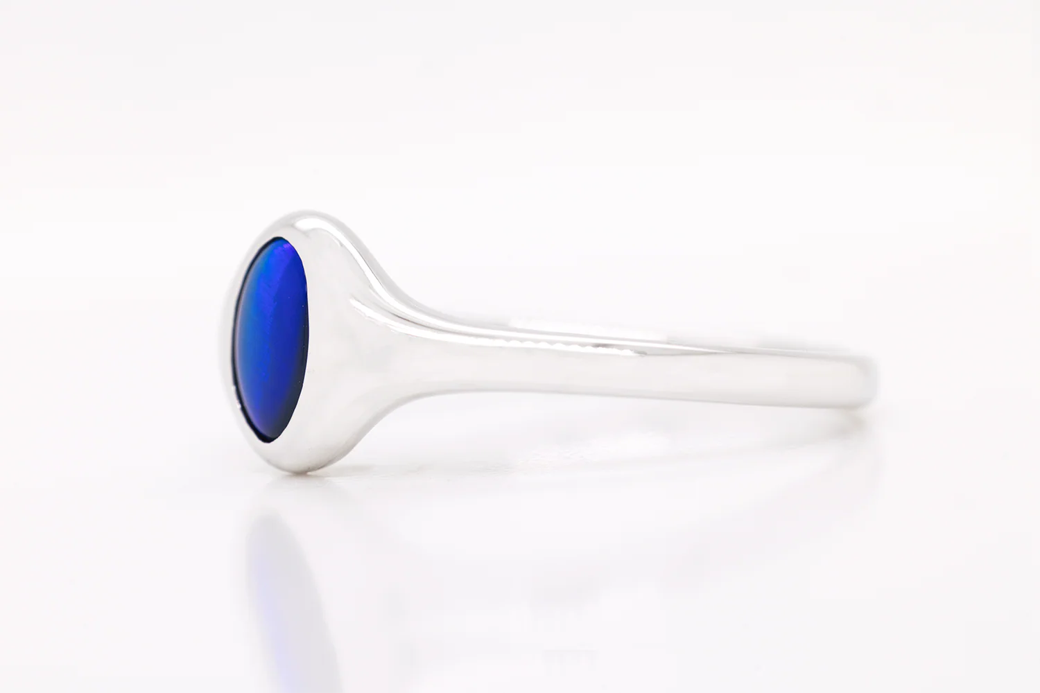 Ring Sterling Silver with 0.62ct Black Opal - Image 2