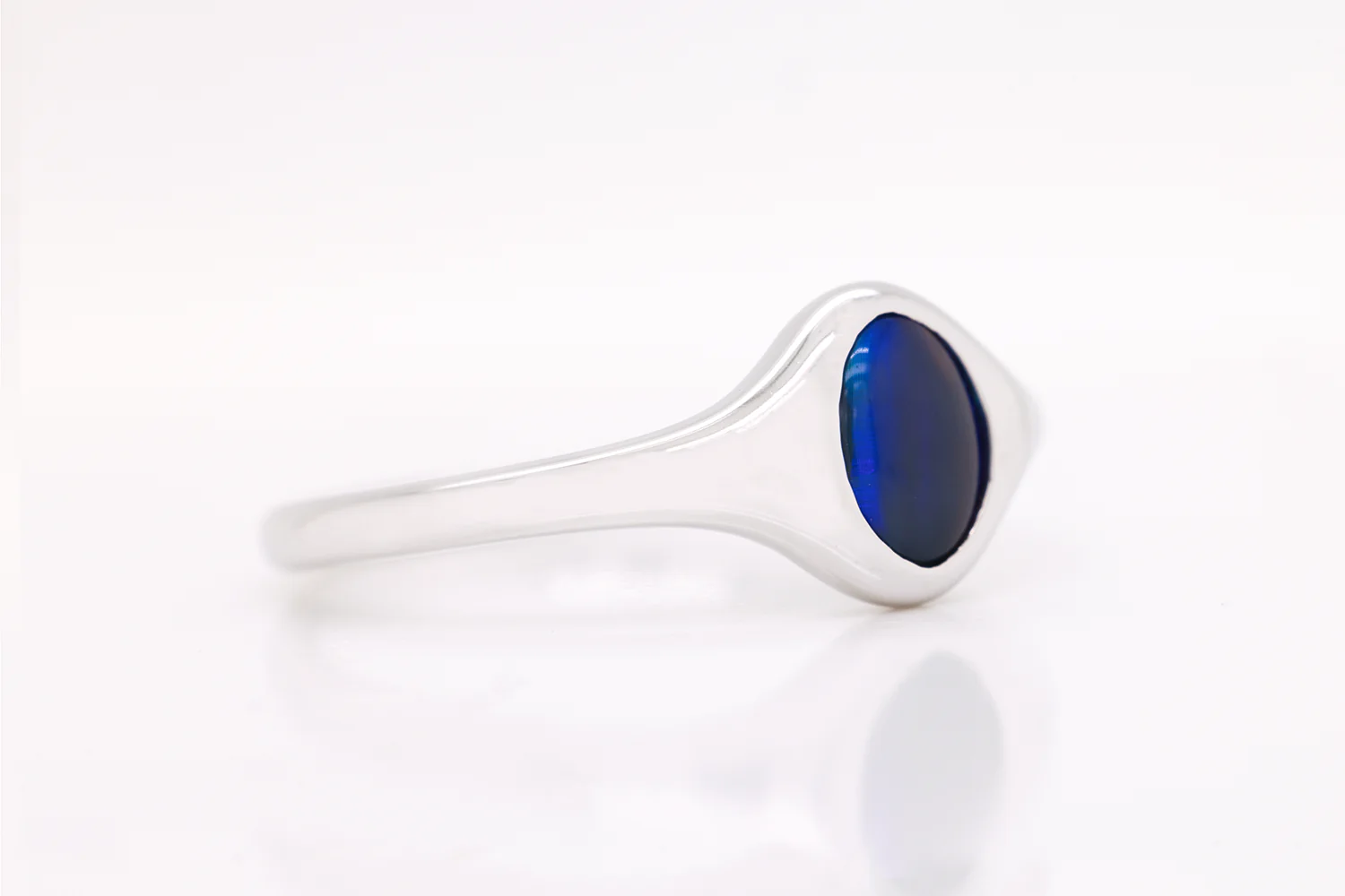 Ring Sterling Silver with 0.62ct Black Opal - Image 4