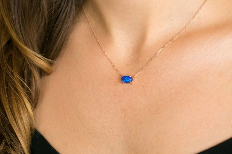 Ruthie 18kt Rose Gold Necklace with 2.54ct Black Opal - Image 2