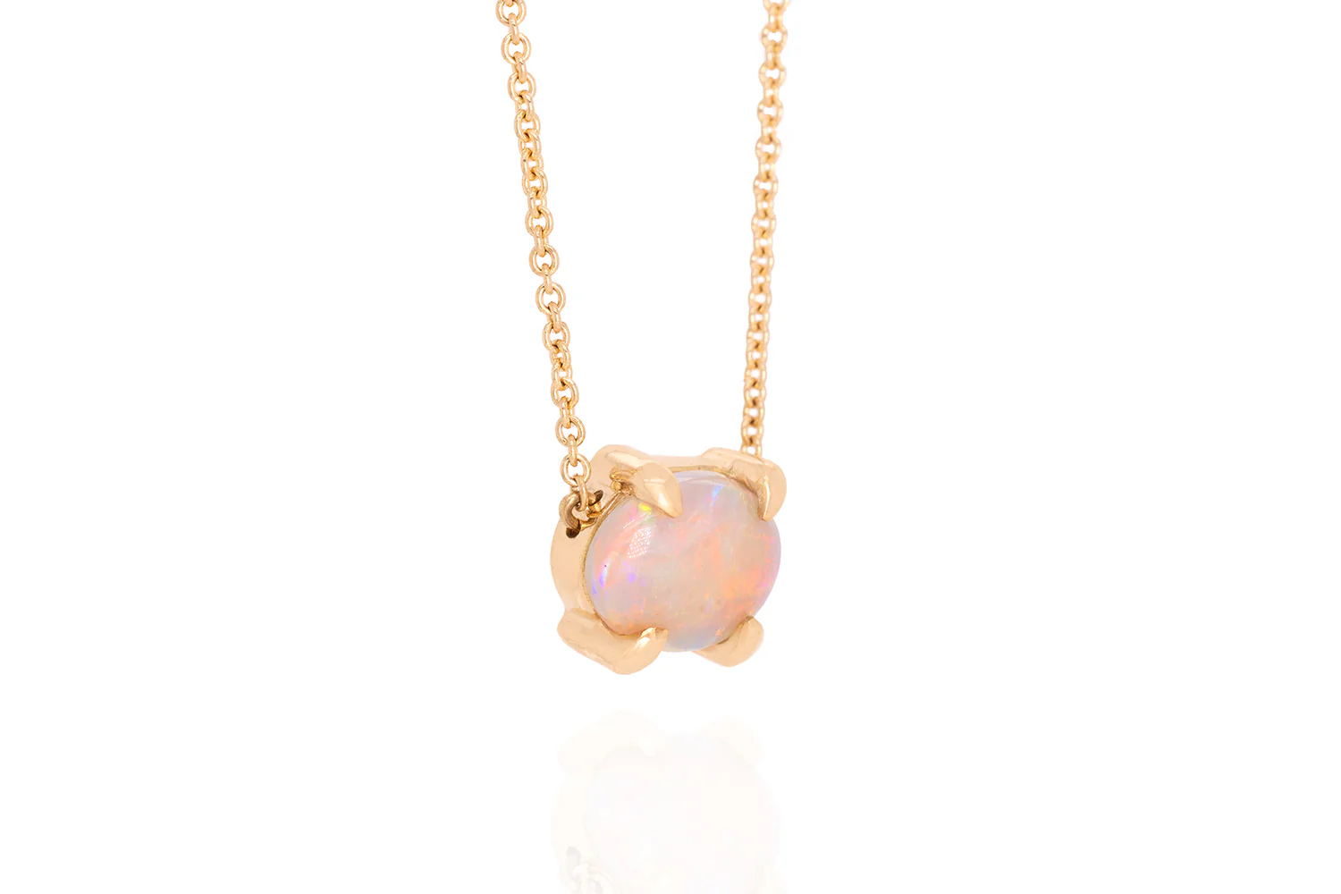 Ruthie — 18kt Yellow Gold 1.26 ct White Opal Necklace - Image 3