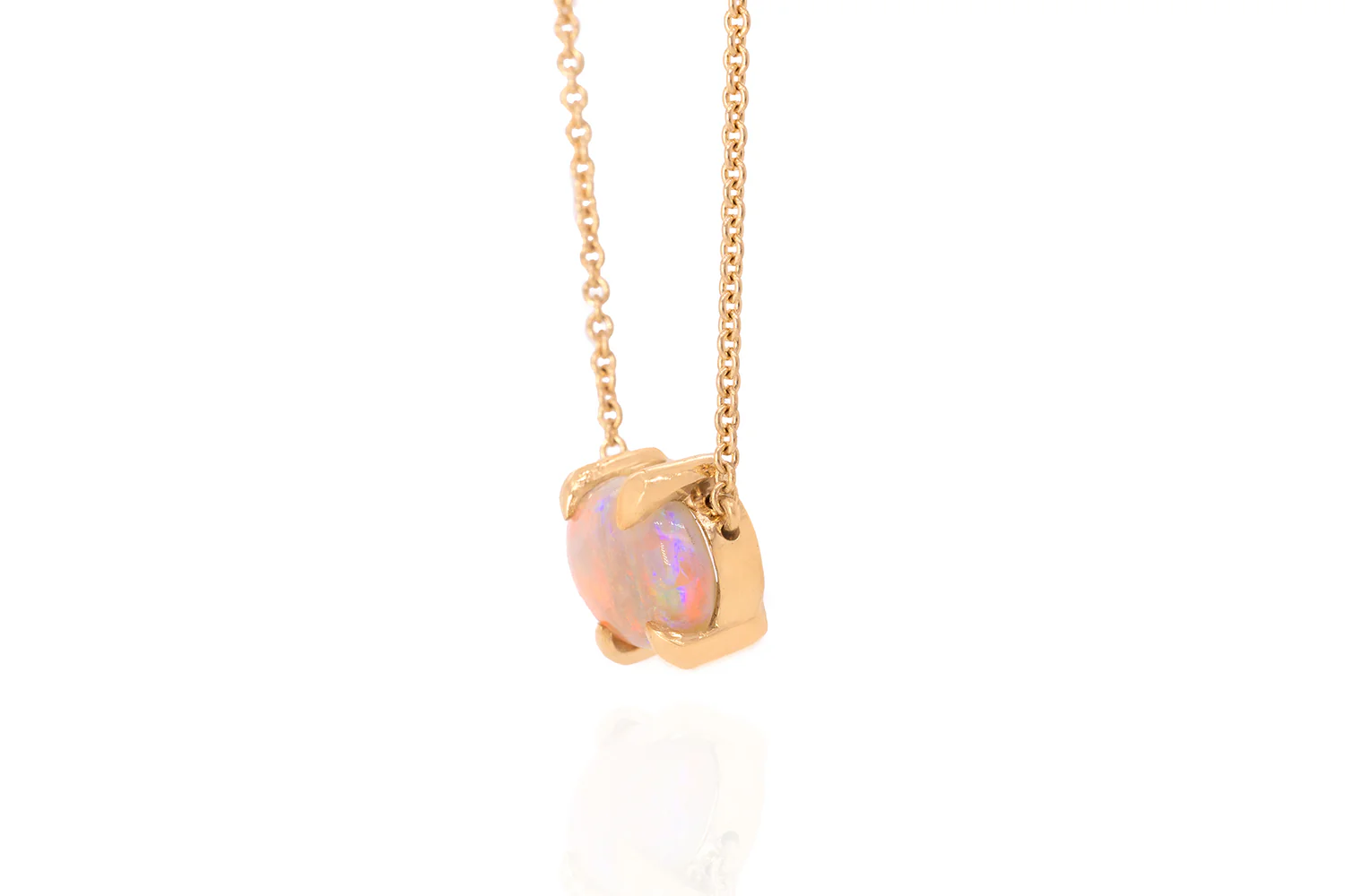 Ruthie — 18kt Yellow Gold 1.26 ct White Opal Necklace - Image 5