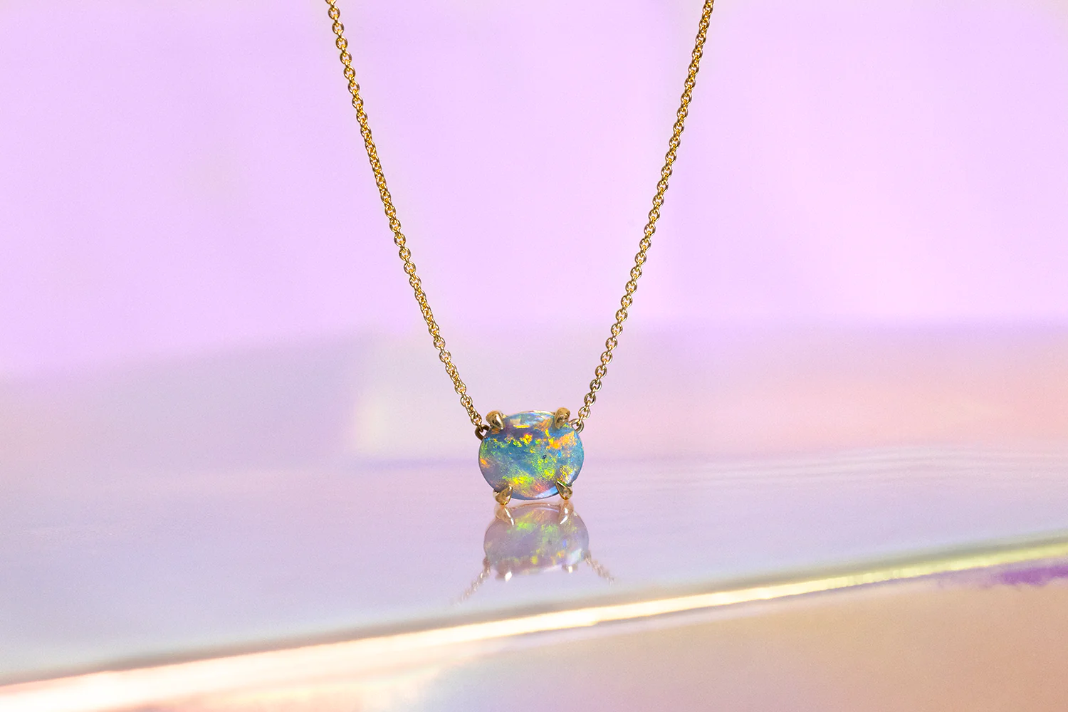 Ruthie Necklace Gold with 1.43ct Black Opal - Image 2