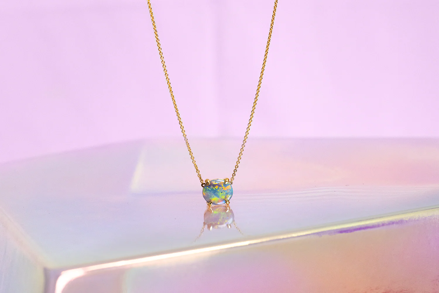 Ruthie Necklace Gold with 1.43ct Black Opal - Image 3