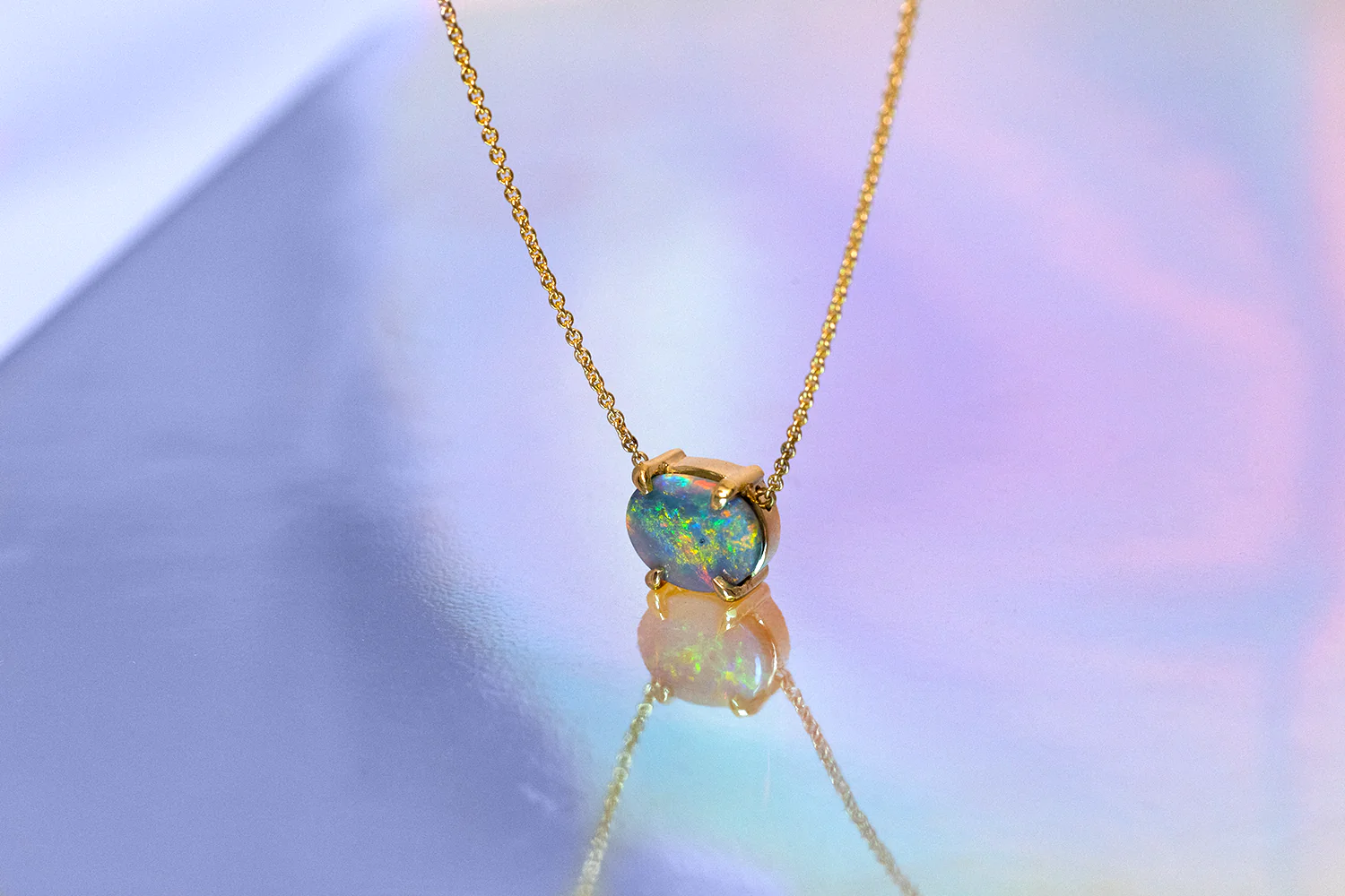 Ruthie Necklace Gold with 1.43ct Black Opal - Image 4