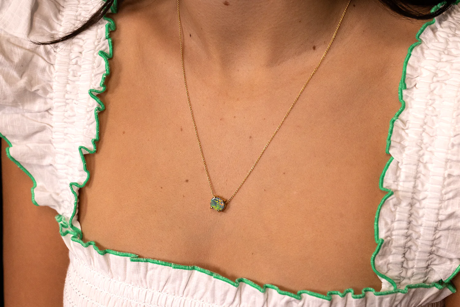 Ruthie Necklace Gold with 1.43ct Black Opal - Image 5