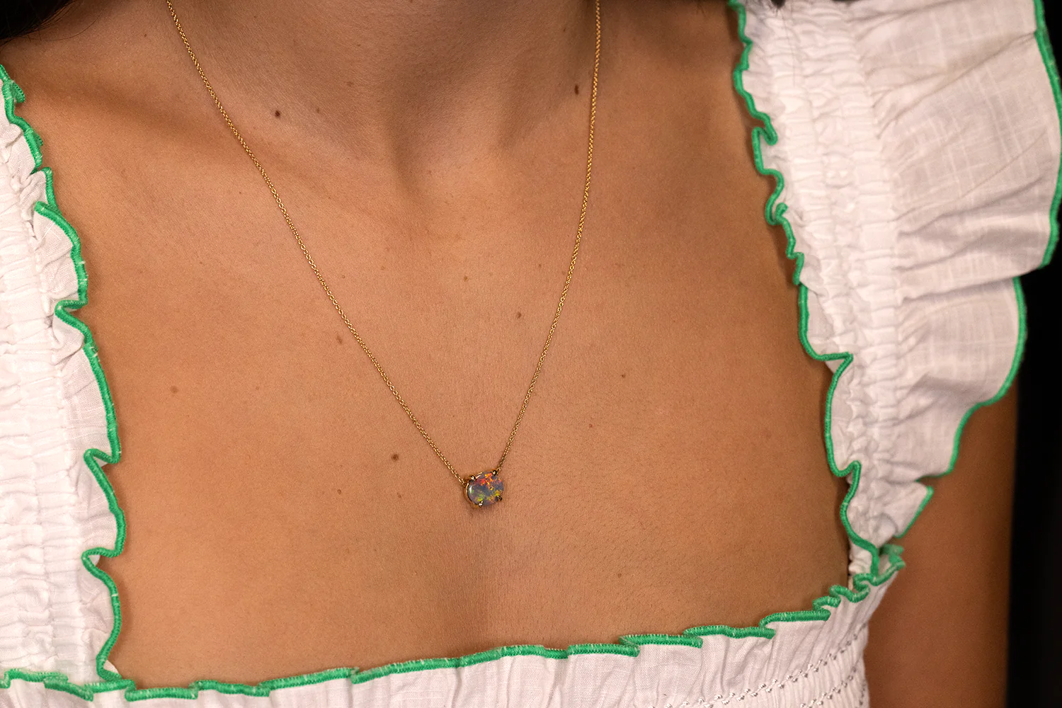 Ruthie Necklace Gold with 1.43ct Black Opal - Image 6