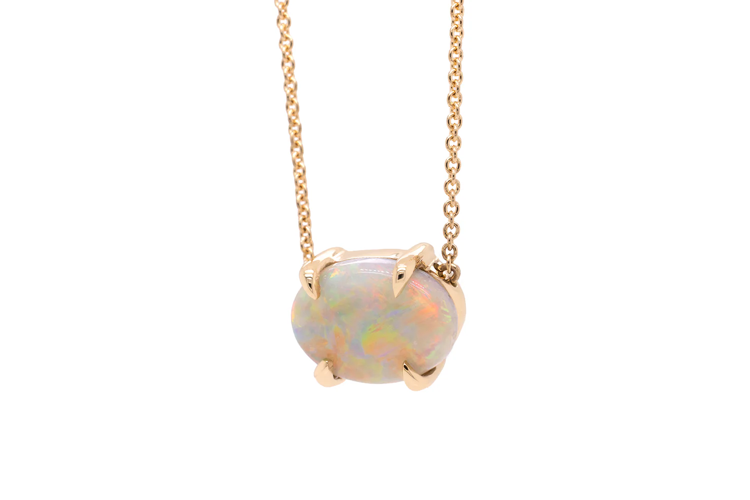Ruthie Necklace Gold with 2.20ct White Opal - Image 3