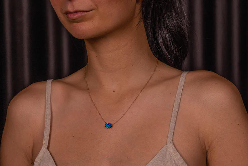 Ruthie Necklace Rose Gold 1.92 ct Black Opal - Image 2
