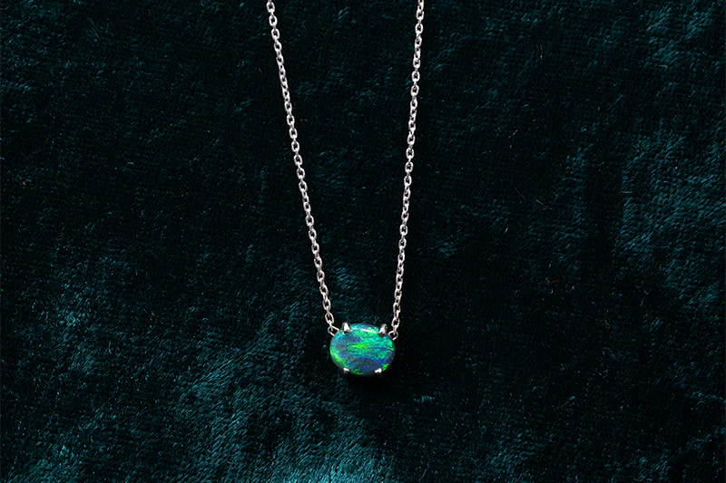 Ruthie Necklace Sterling Silver 1.88 ct Dark Opal - Image 2