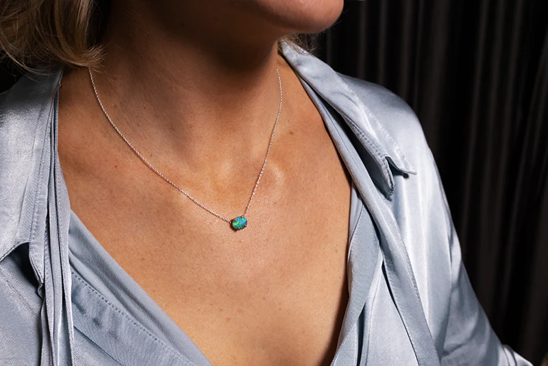 Ruthie Necklace Sterling Silver 1.88 ct Dark Opal - Image 3