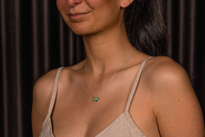 Ruthie Necklace Sterling Silver 1.88 ct Dark Opal - Image 4