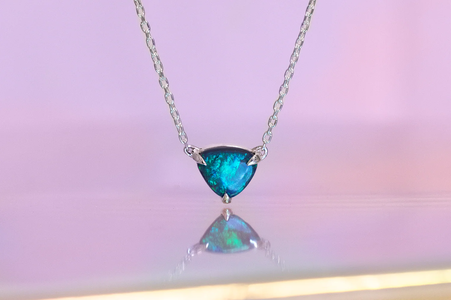 Ruthie Necklace Sterling Silver with 0.99ct Black Opal - Image 3