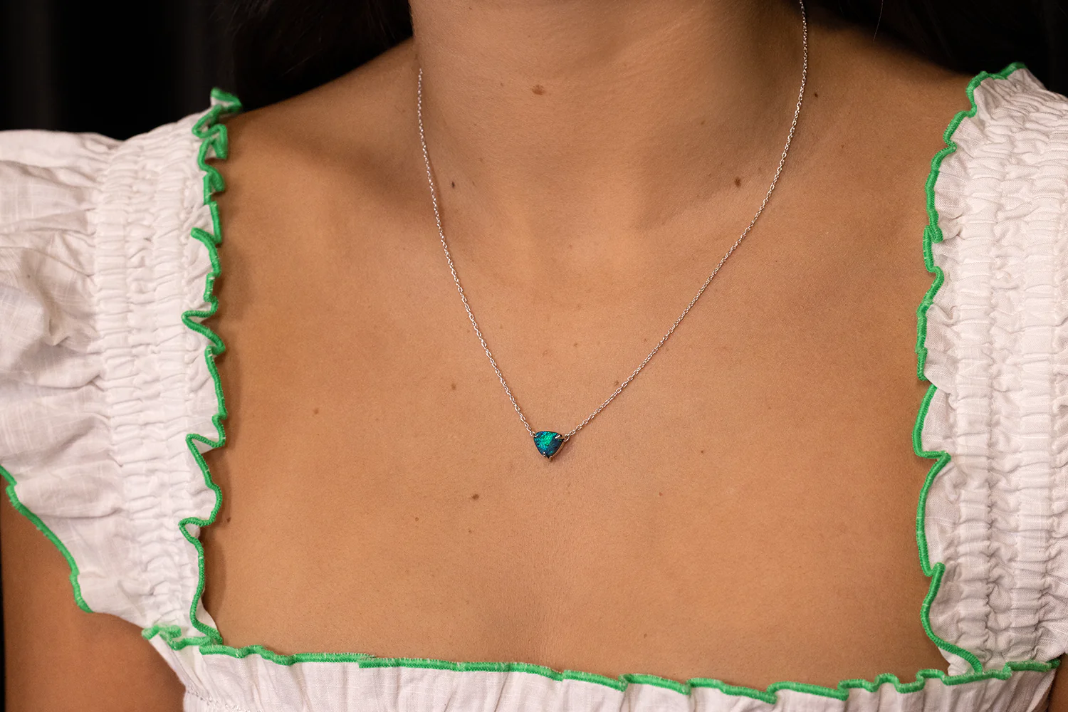 Ruthie Necklace Sterling Silver with 0.99ct Black Opal - Image 5