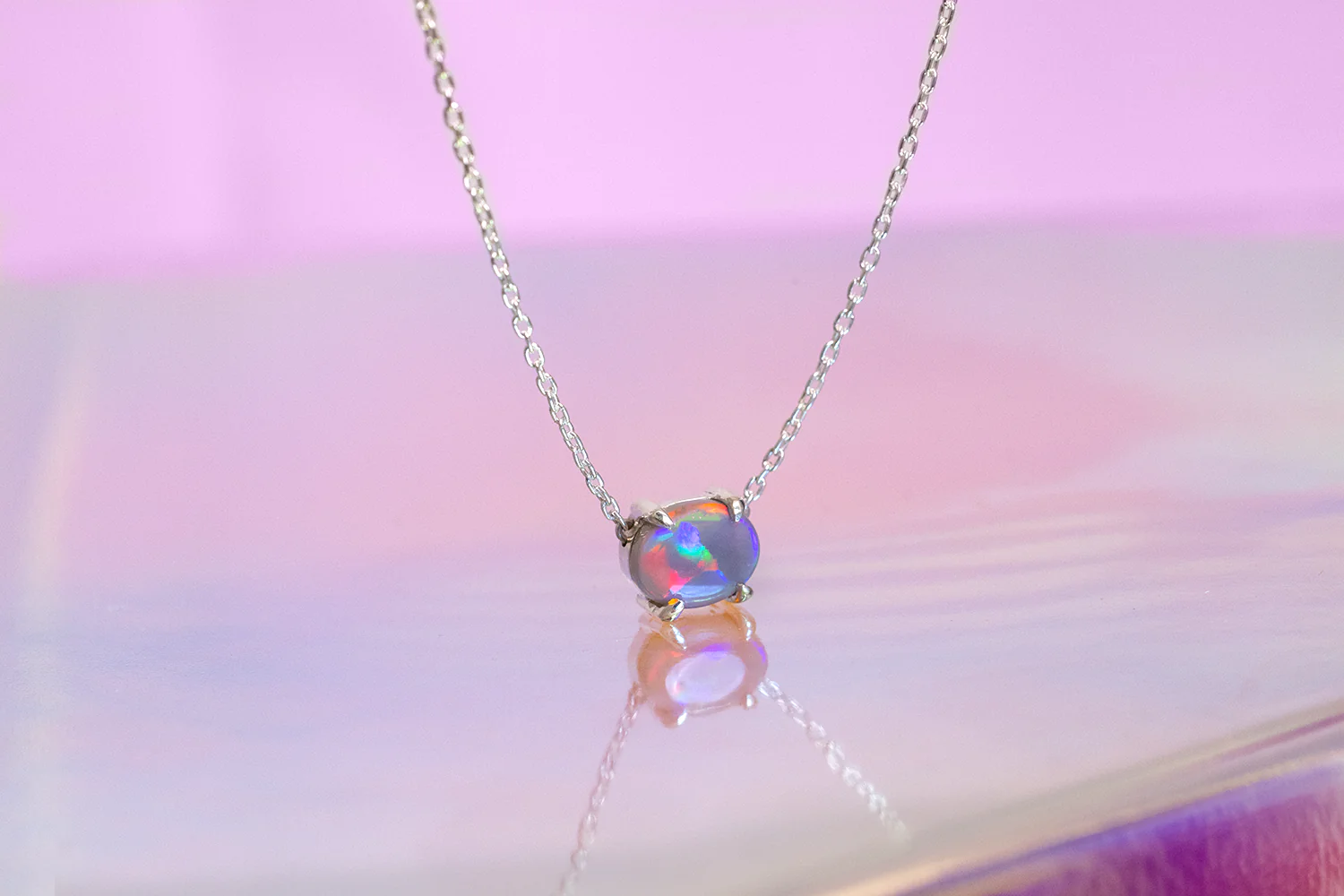 Ruthie Necklace Sterling Silver with 1.35ct Dark Opal - Image 3