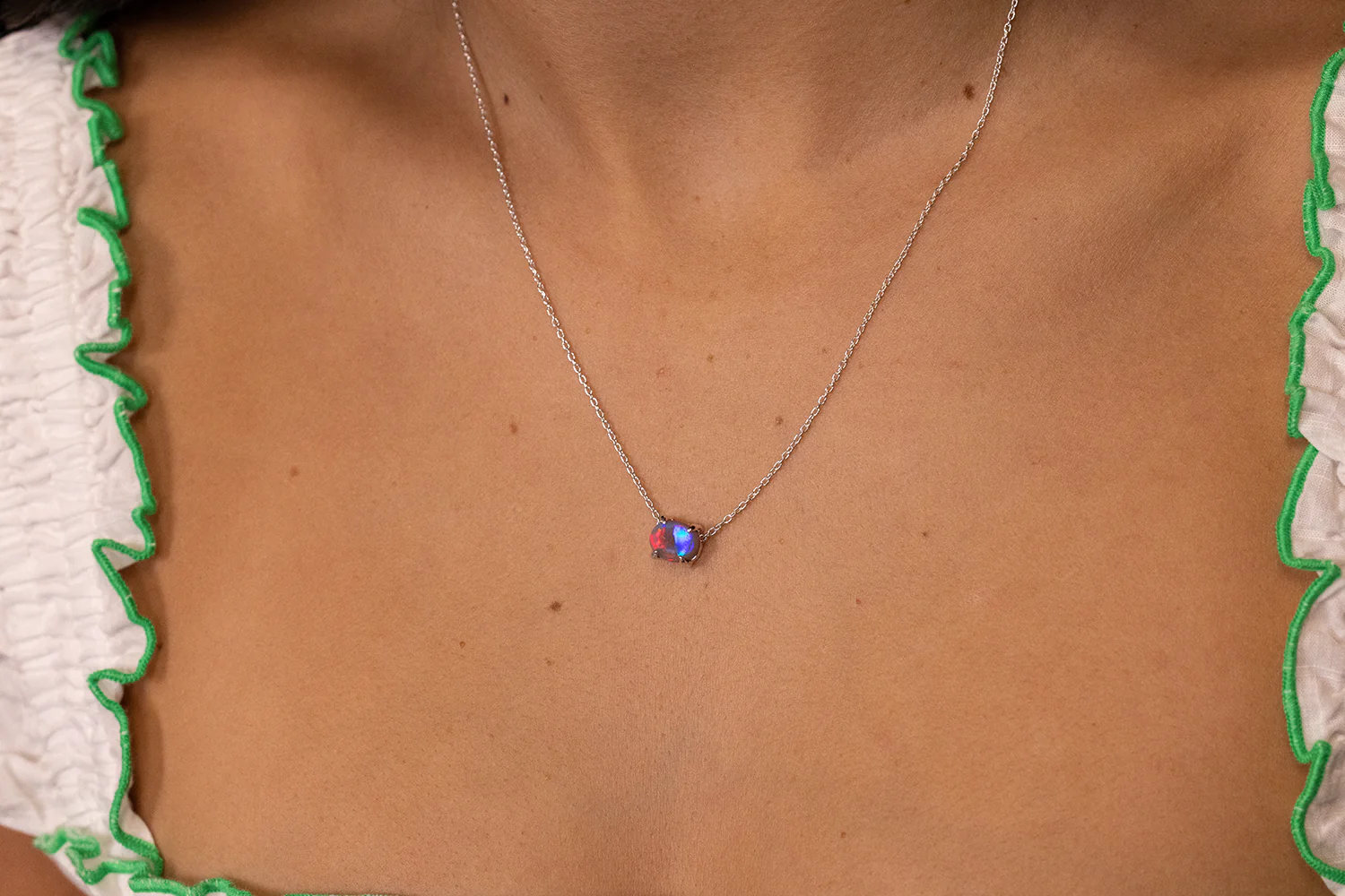 Ruthie Necklace Sterling Silver with 1.35ct Dark Opal - Image 4