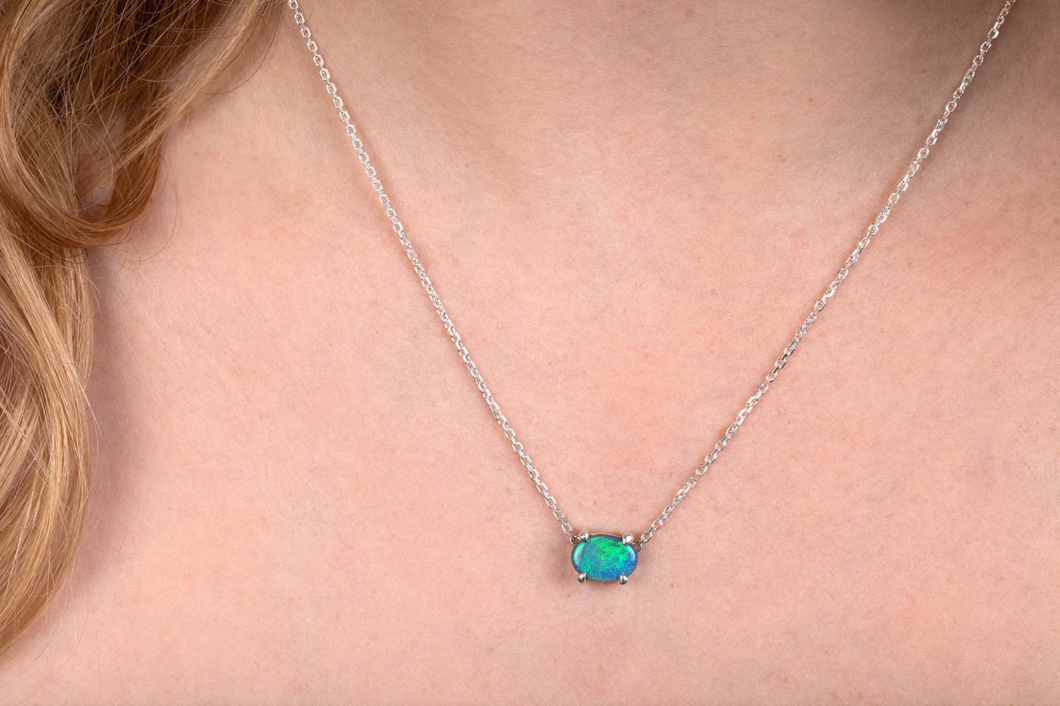 Ruthie — Sterling Silver 1.40 ct Black Opal Necklace - Image 2