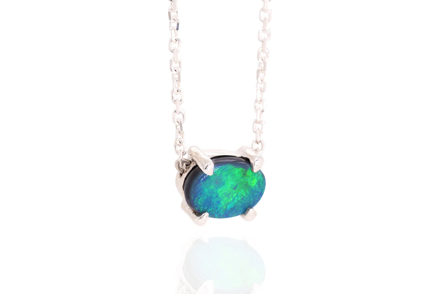 Ruthie — Sterling Silver 1.40 ct Black Opal Necklace - Image 3