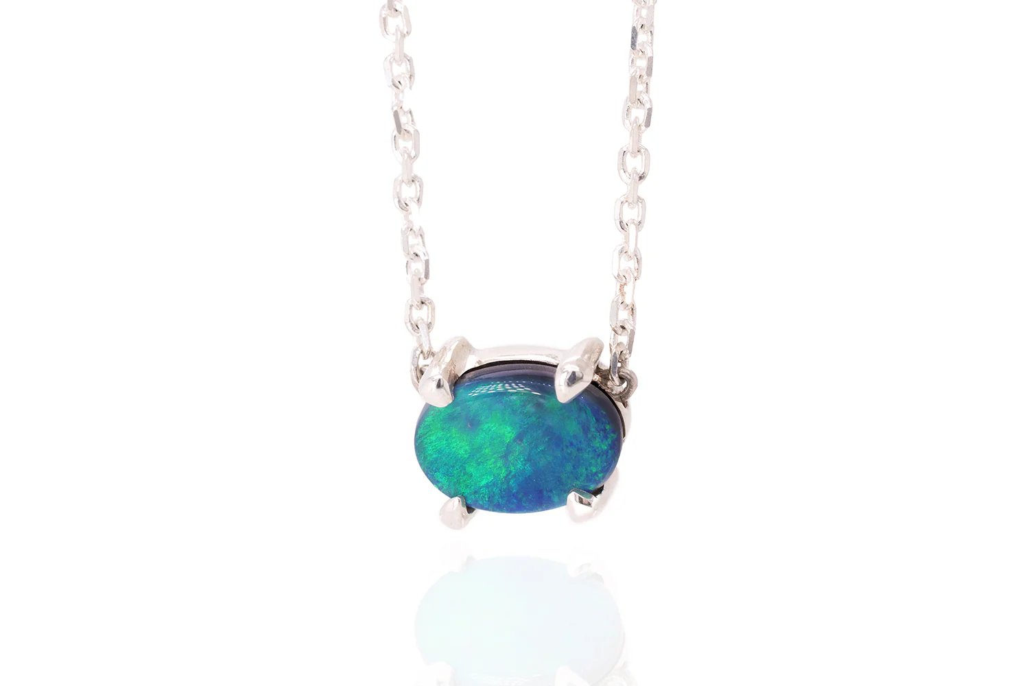 Ruthie — Sterling Silver 1.40 ct Black Opal Necklace - Image 5