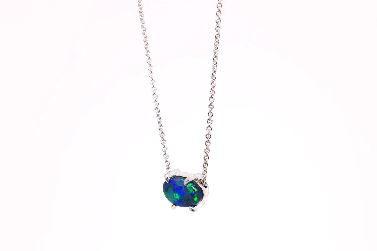 Ruthie Necklace White Gold with 0.82ct Black Opal - Image 2