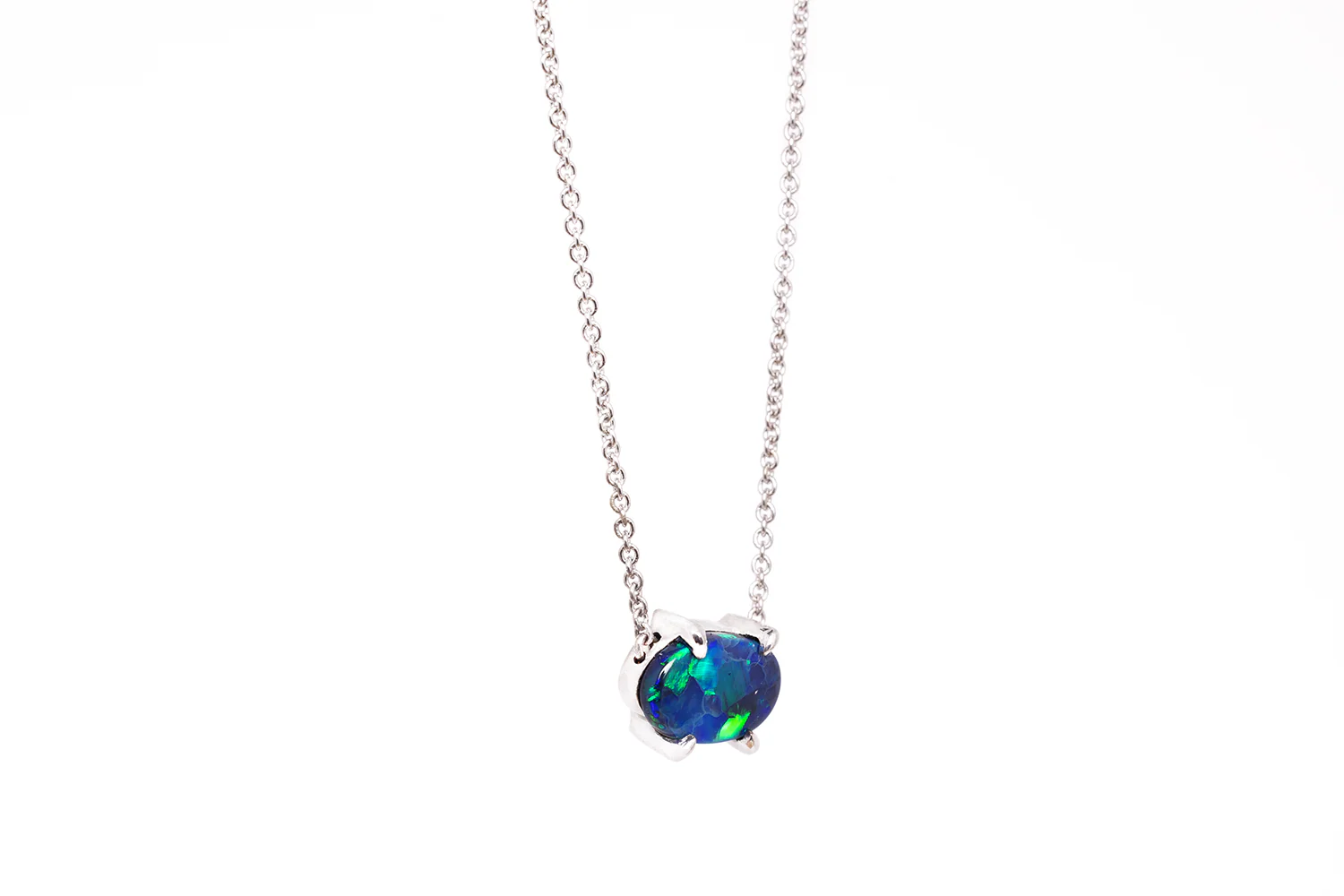 Ruthie Necklace White Gold with 0.82ct Black Opal - Image 3