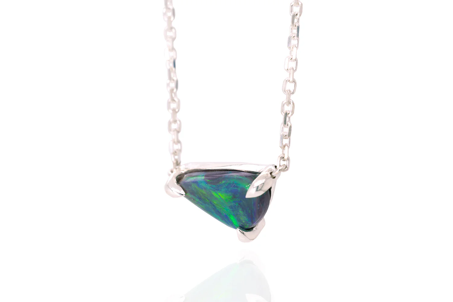 Ruthie — Sterling Silver 1.53 ct Black Opal Necklace - Image 2