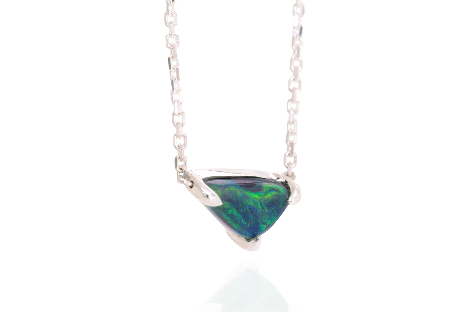 Ruthie — Sterling Silver 1.53 ct Black Opal Necklace - Image 3