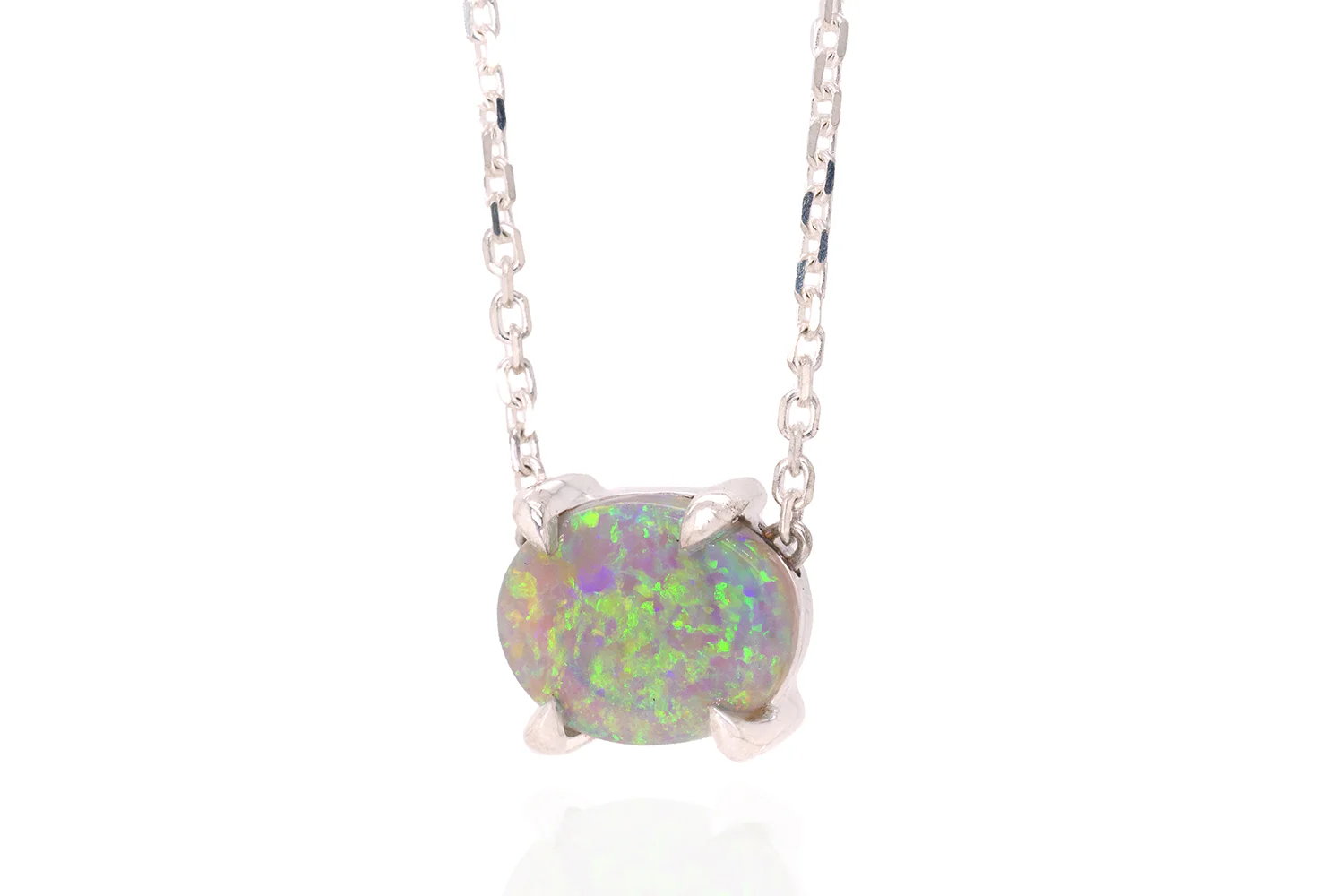 Ruthie — Sterling Silver 1.83 ct Crystal Opal Necklace - Image 3