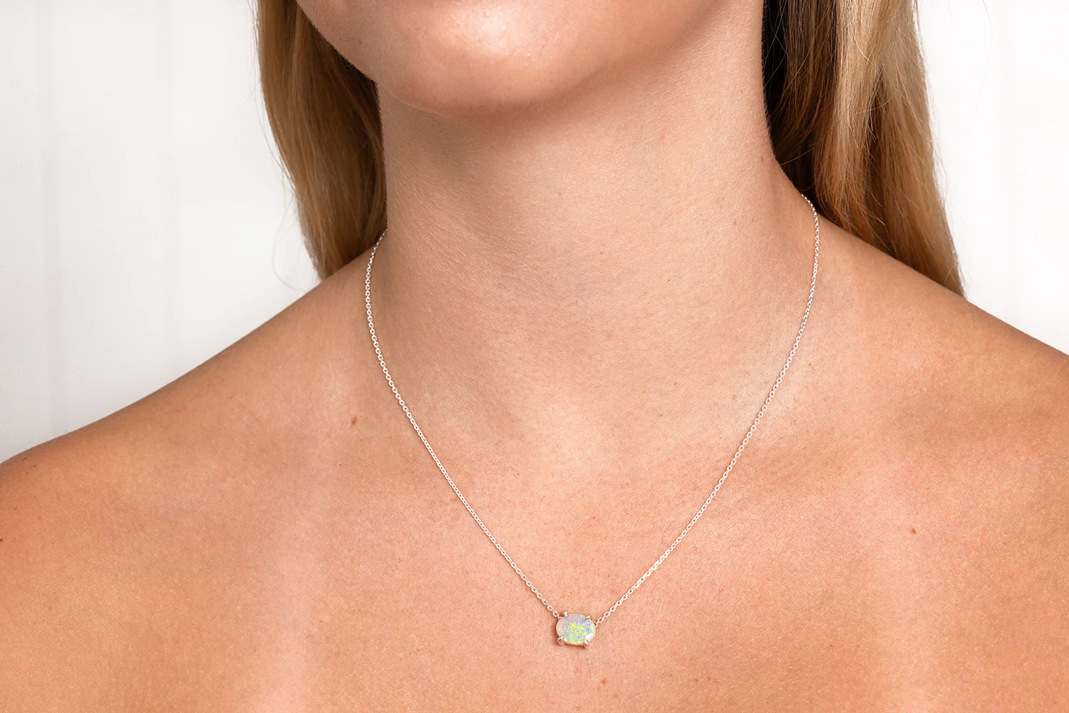 Ruthie — Sterling Silver 1.83 ct Crystal Opal Necklace - Image 4