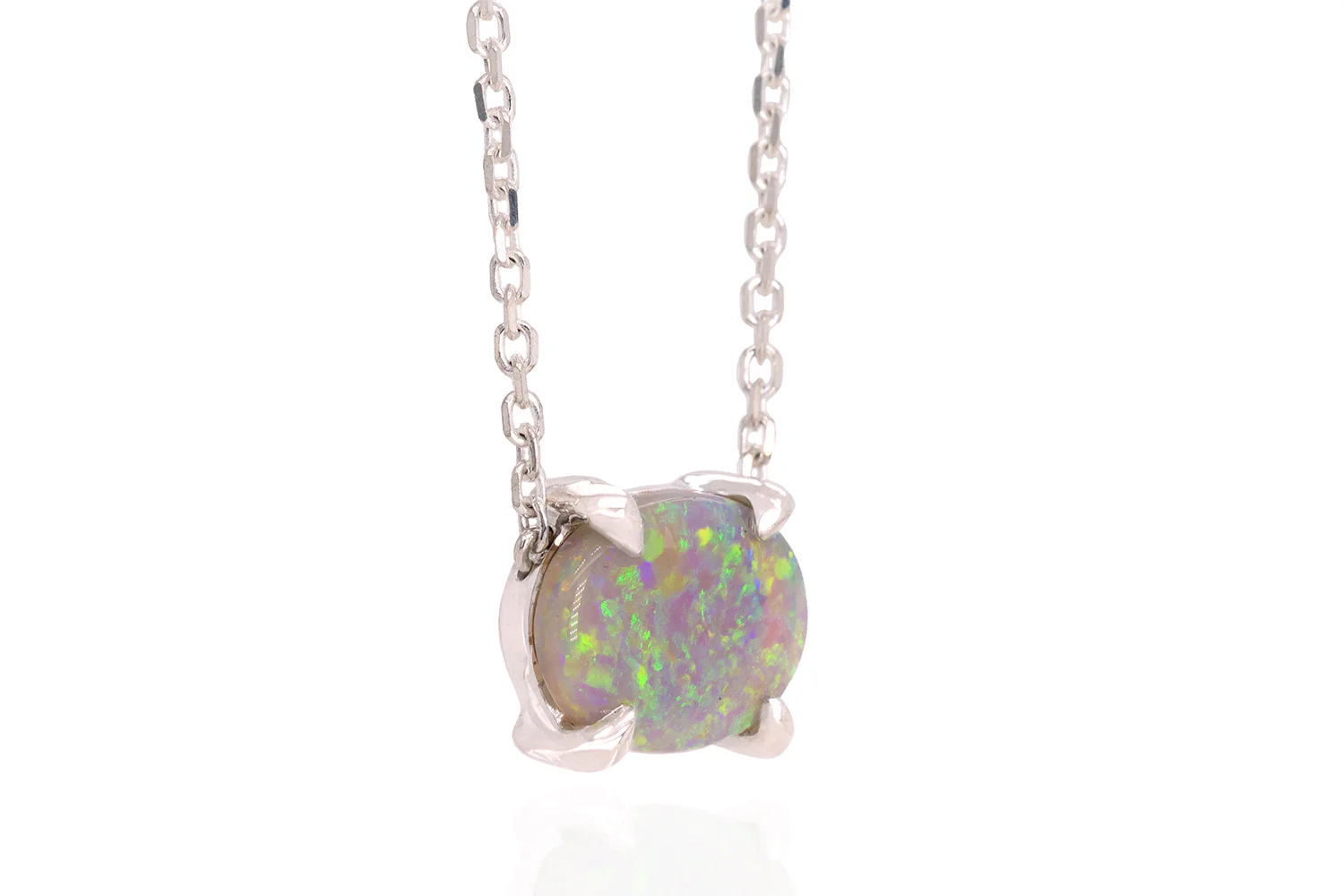 Ruthie — Sterling Silver 1.83 ct Crystal Opal Necklace - Image 5