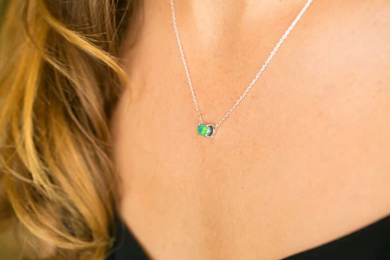 Ruthie Sterling Silver Necklace with 1.39ct Dark Opal - Image 2