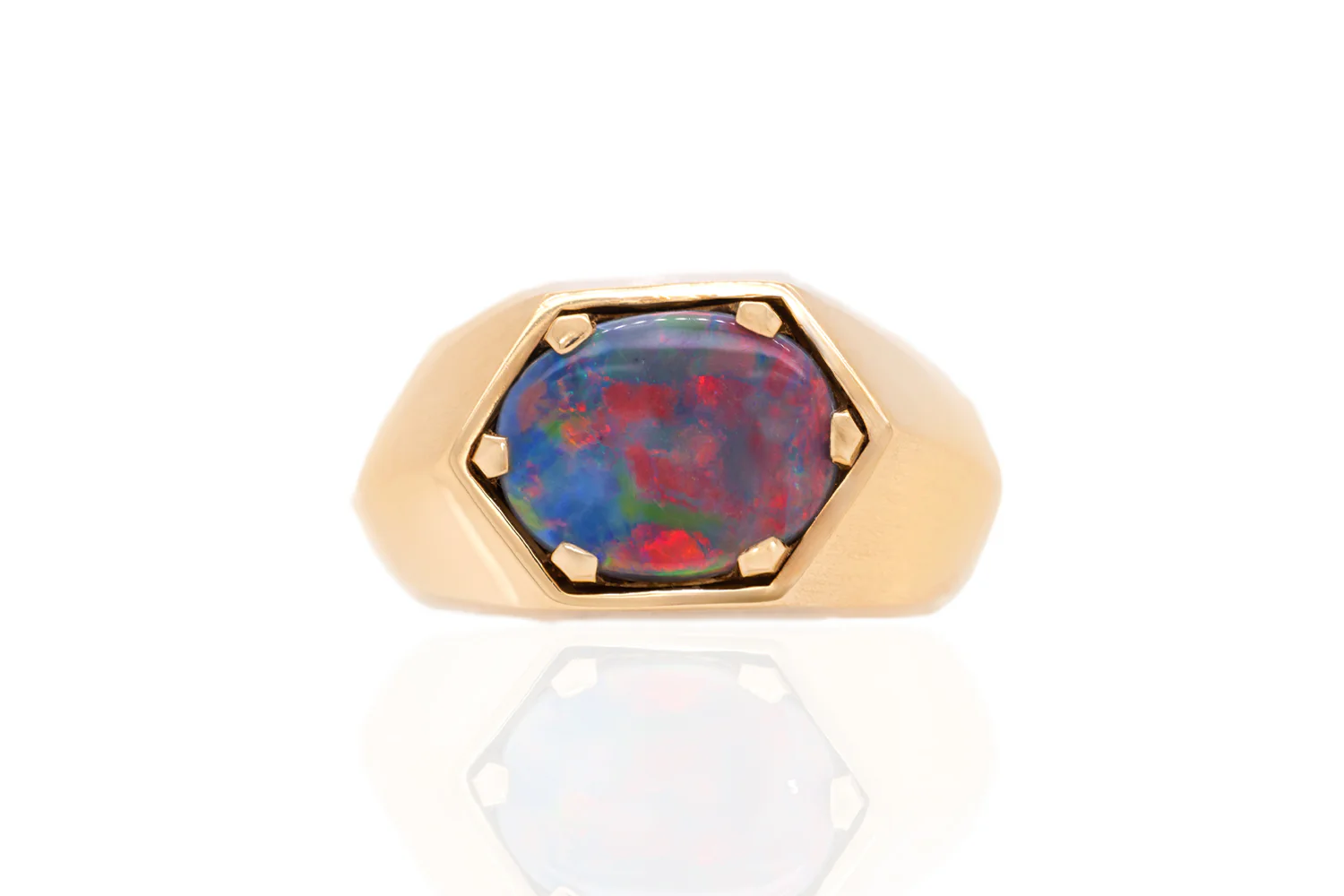 Saxon Ring Yellow Gold with 2.42ct Dark Opal - Image 2