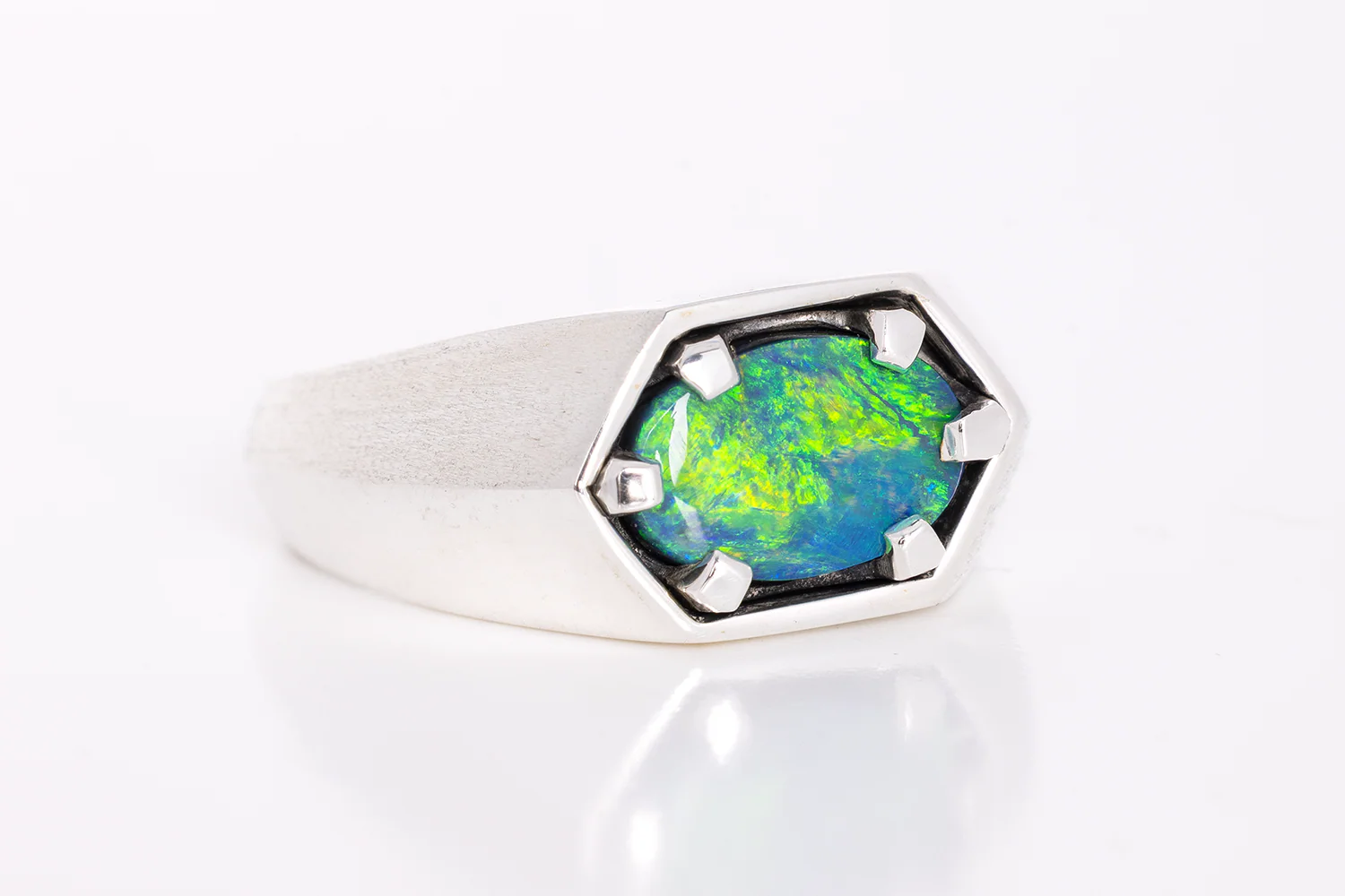 Saxon Ring Sterling Silver with 1.93ct Black Opal - Image 2