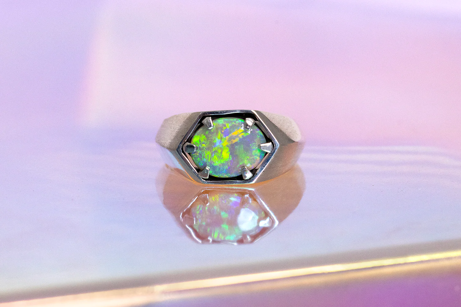 Saxon Ring Sterling Silver with 2.09ct crystal opal - Image 5