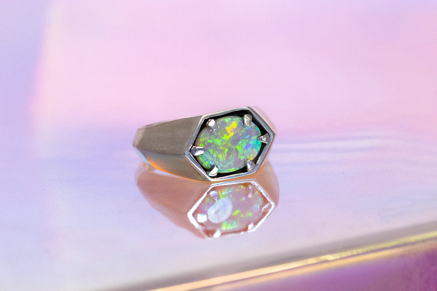 Saxon Ring Sterling Silver with 2.09ct crystal opal - Image 6