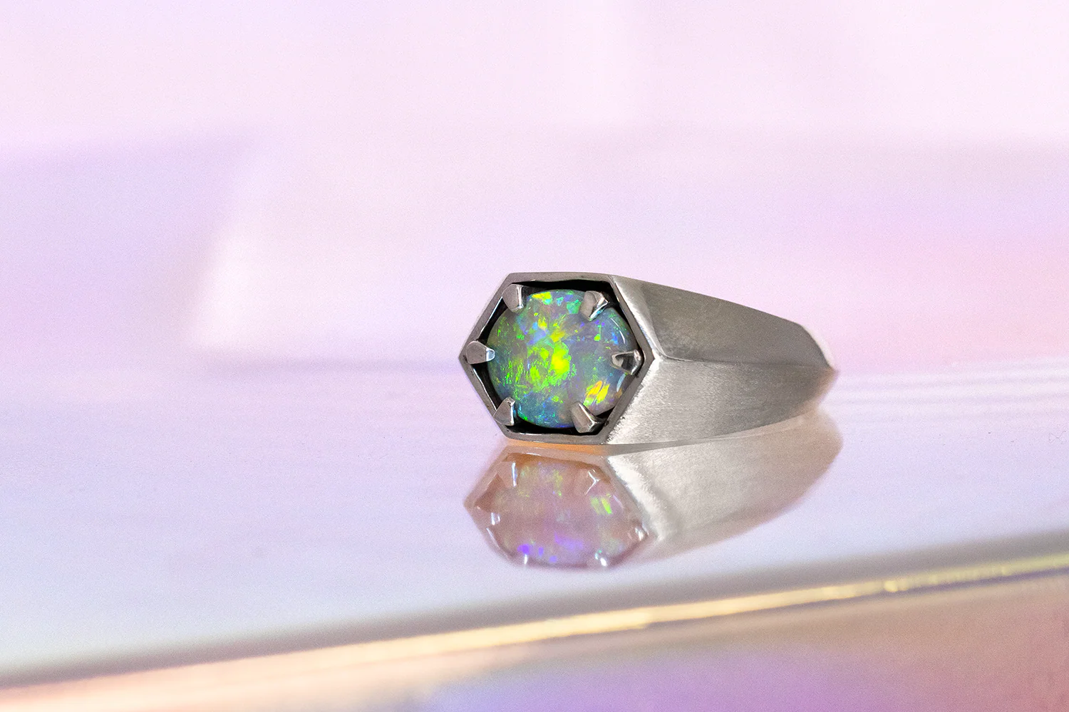 Saxon Ring Sterling Silver with 2.09ct crystal opal - Image 7