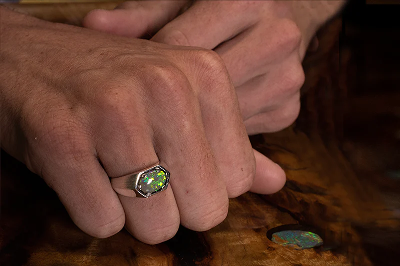 Saxon Ring Sterling Silver with 2.23ct crystal opal - Image 2
