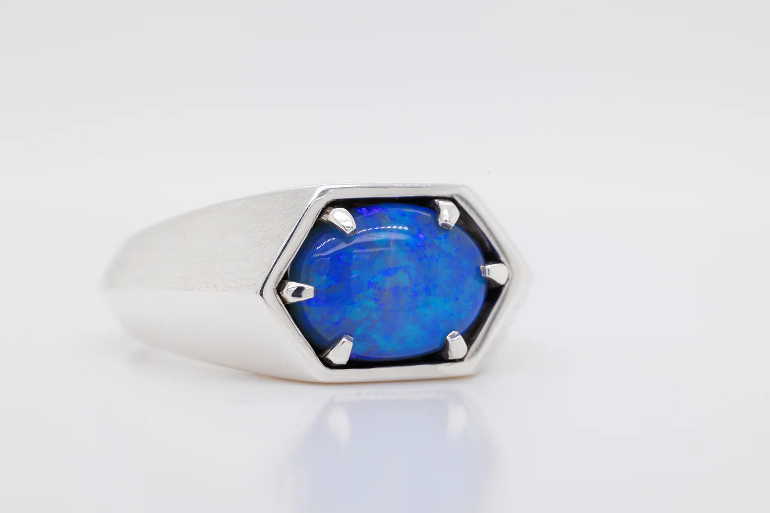 Saxon Ring Sterling Silver with 2.96ct Dark Opal - Image 2