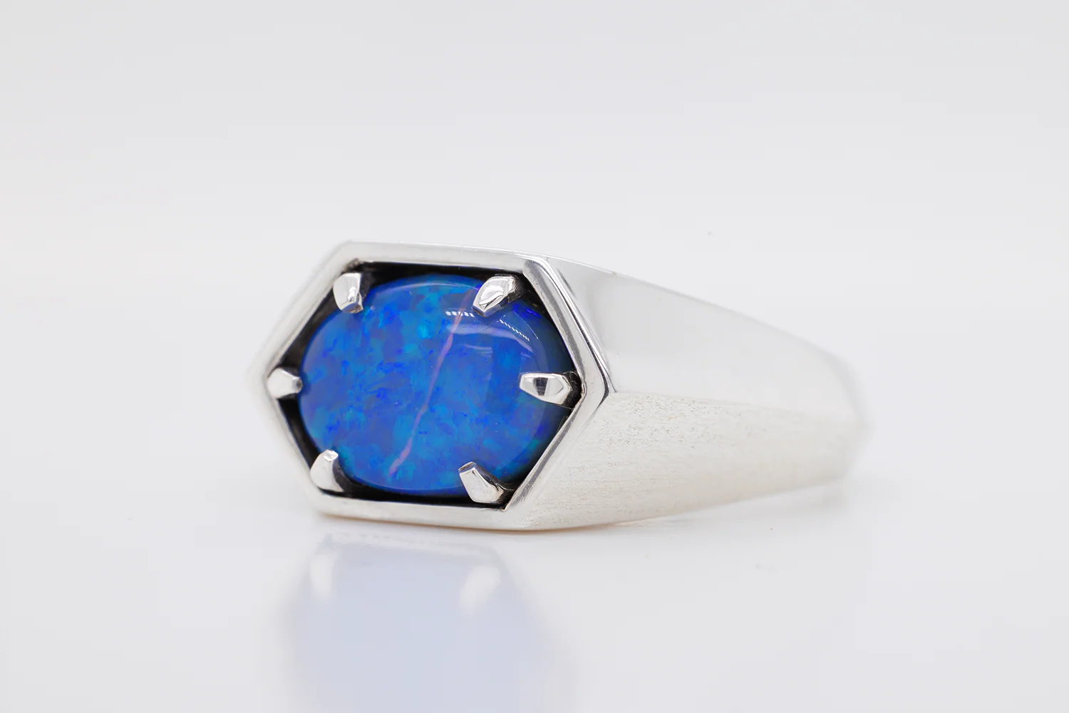 Saxon Ring Sterling Silver with 2.96ct Dark Opal - Image 3