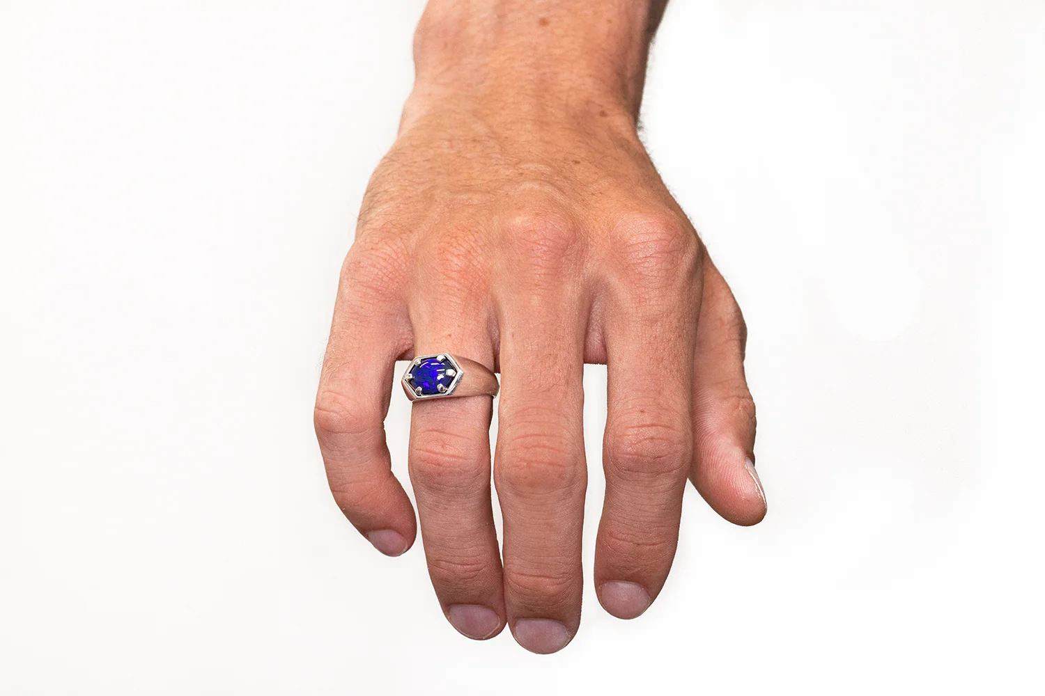 Saxon — Sterling Silver 2.67 ct Black Opal Ring - Image 2