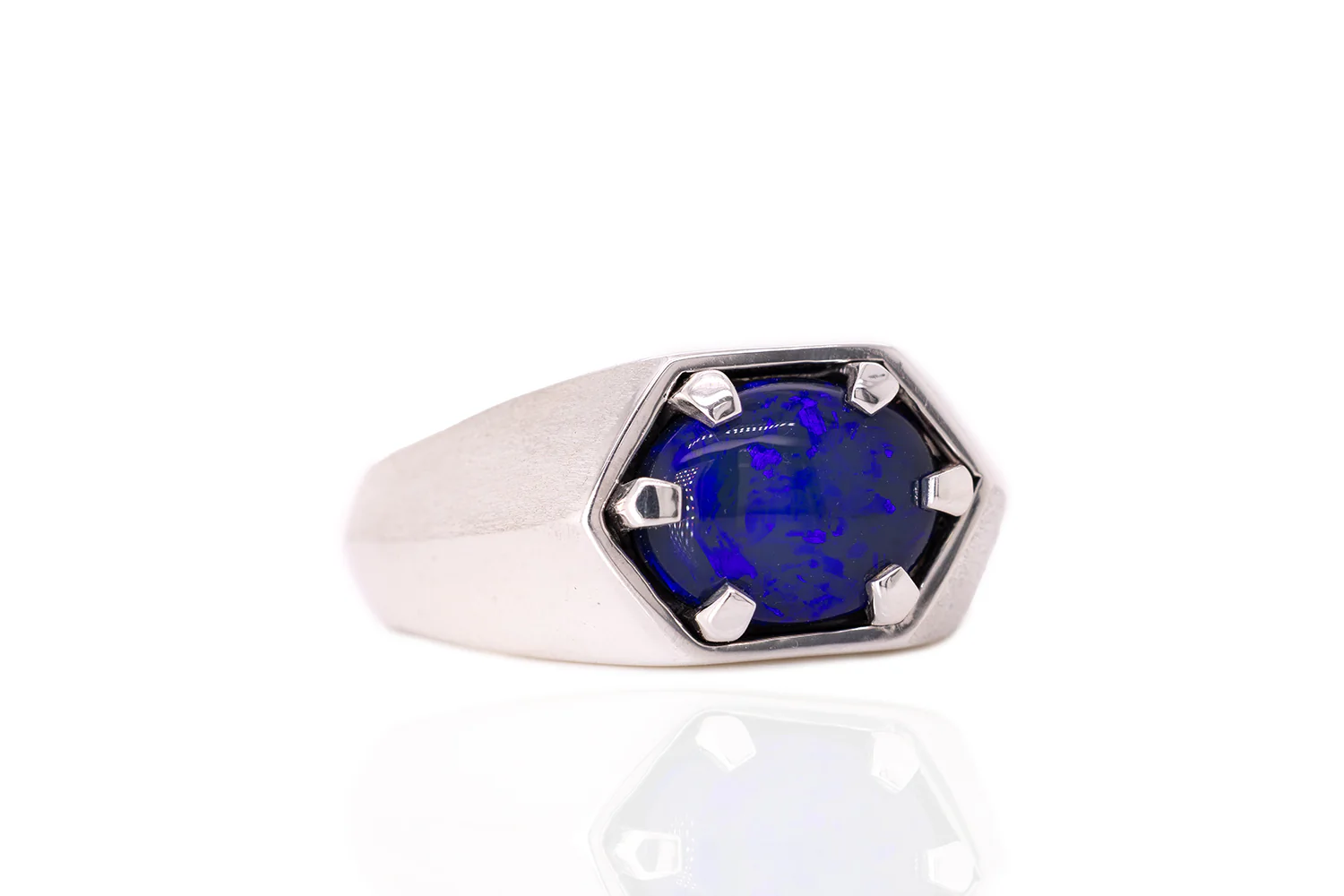 Saxon — Sterling Silver 2.67 ct Black Opal Ring - Image 3