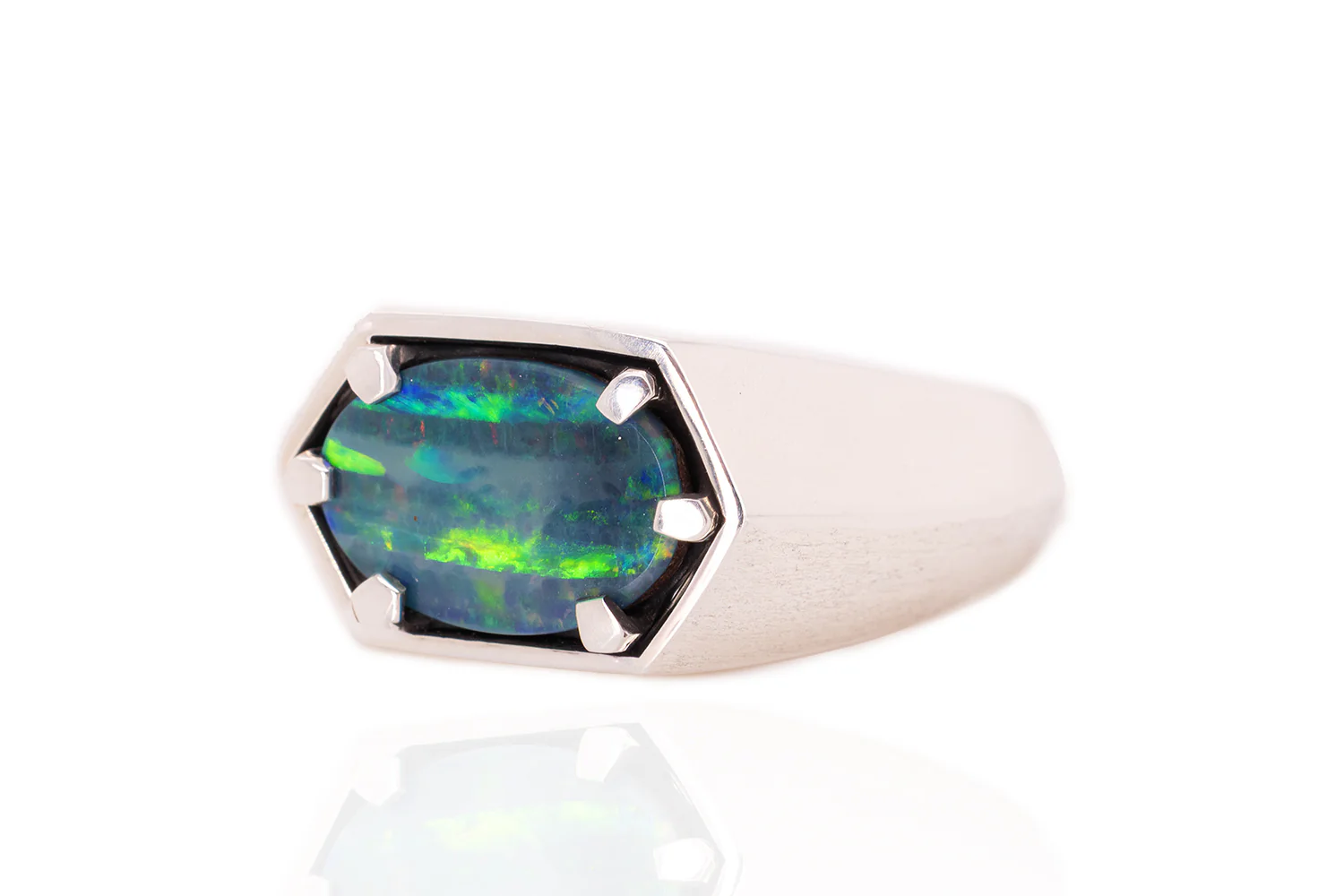Saxon — Sterling Silver 2.90 ct Boulder Opal Ring - Image 3