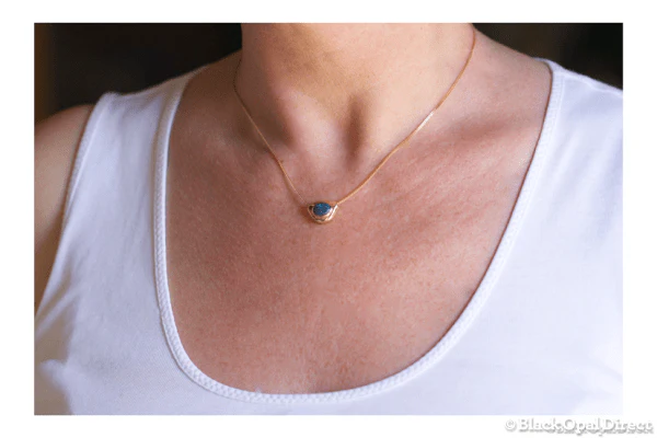 Silver Pod slider with solid opal - Image 2