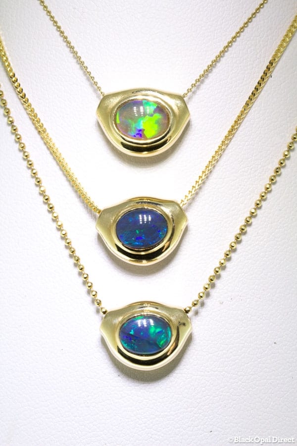 Silver Pod slider with solid opal - Image 3