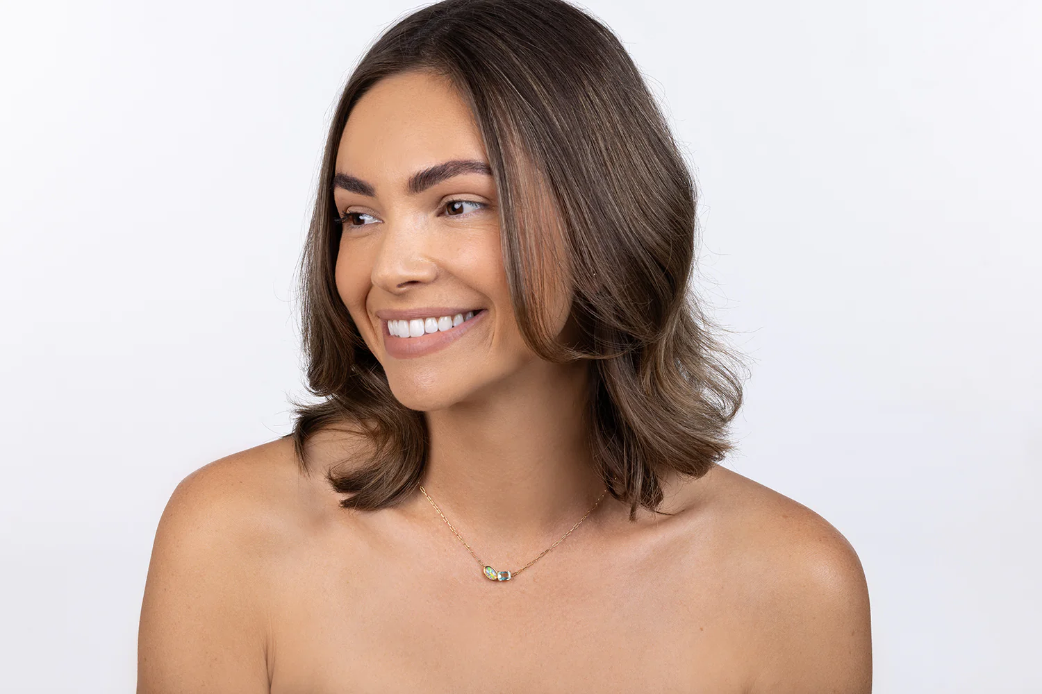 Spirit Gold Necklace — crystal opal & green beryl - Image 4