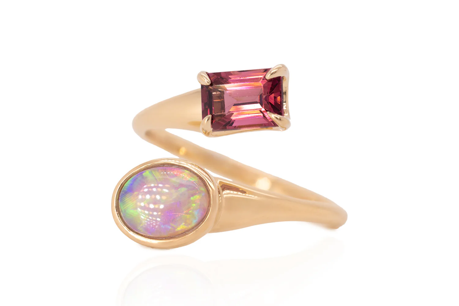 Spirit Gold Ring — crystal opal & tourmaline - Image 3