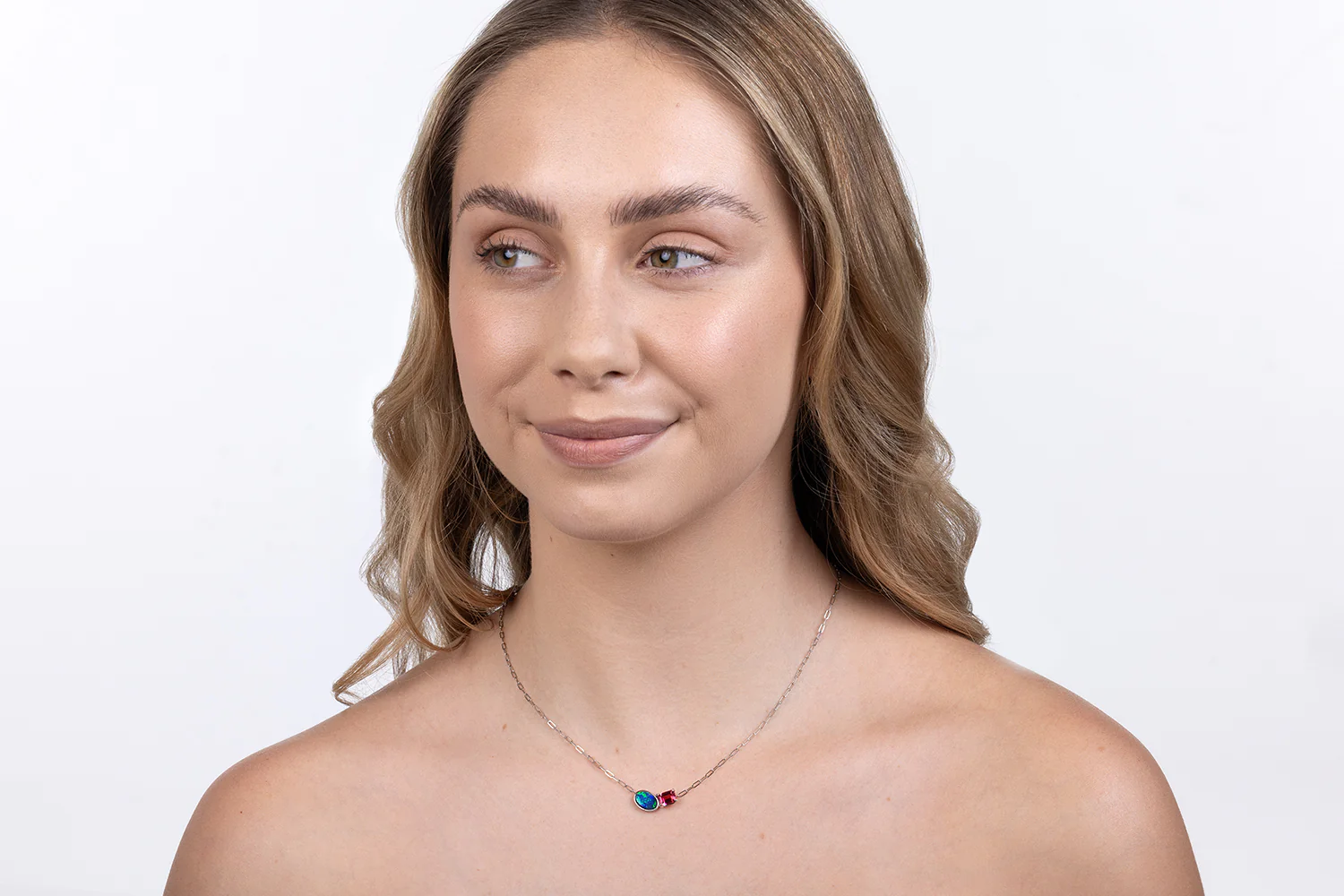 Spirit Platinum Necklace — black opal & tourmaline - Image 4