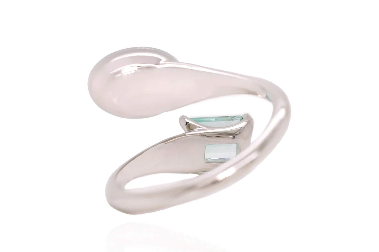 Spirit Platinum Ring — black opal & green beryl - Image 5