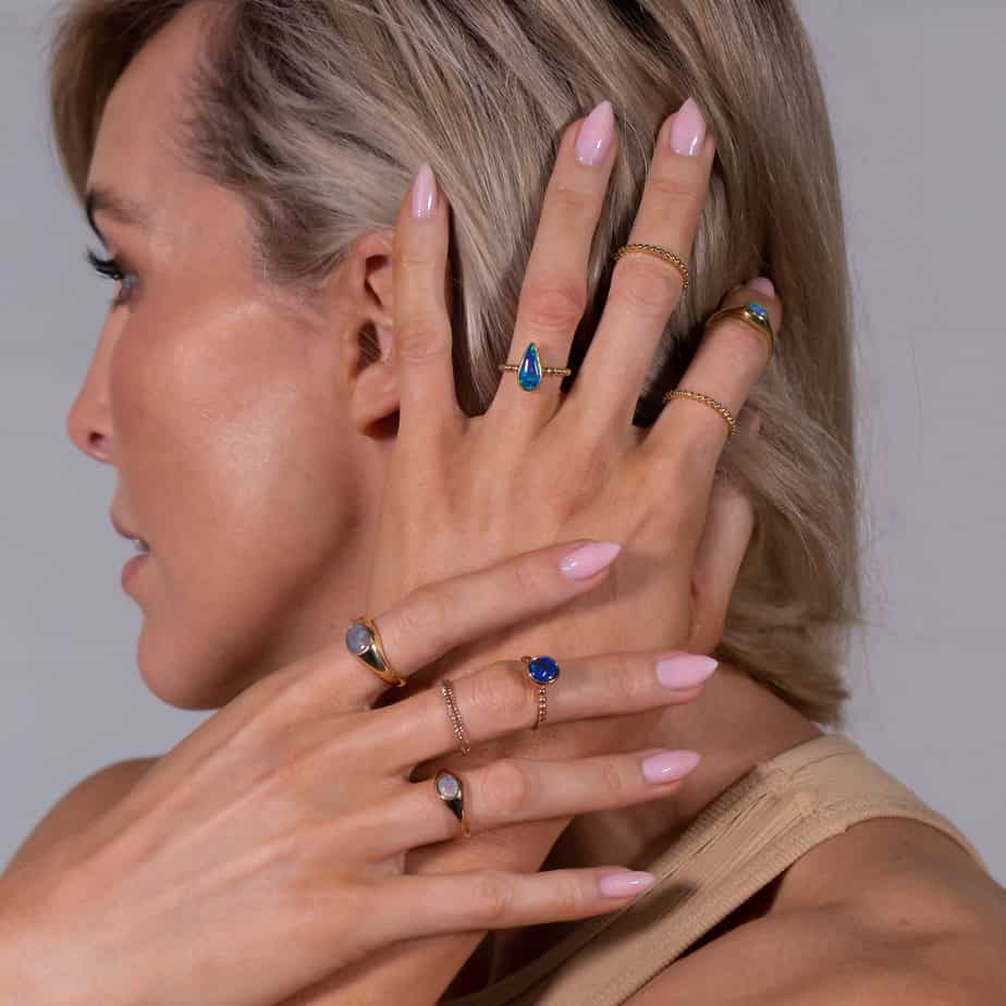 Stephanie Rose Gold Ring 0.45ct Dark Opal - Image 4