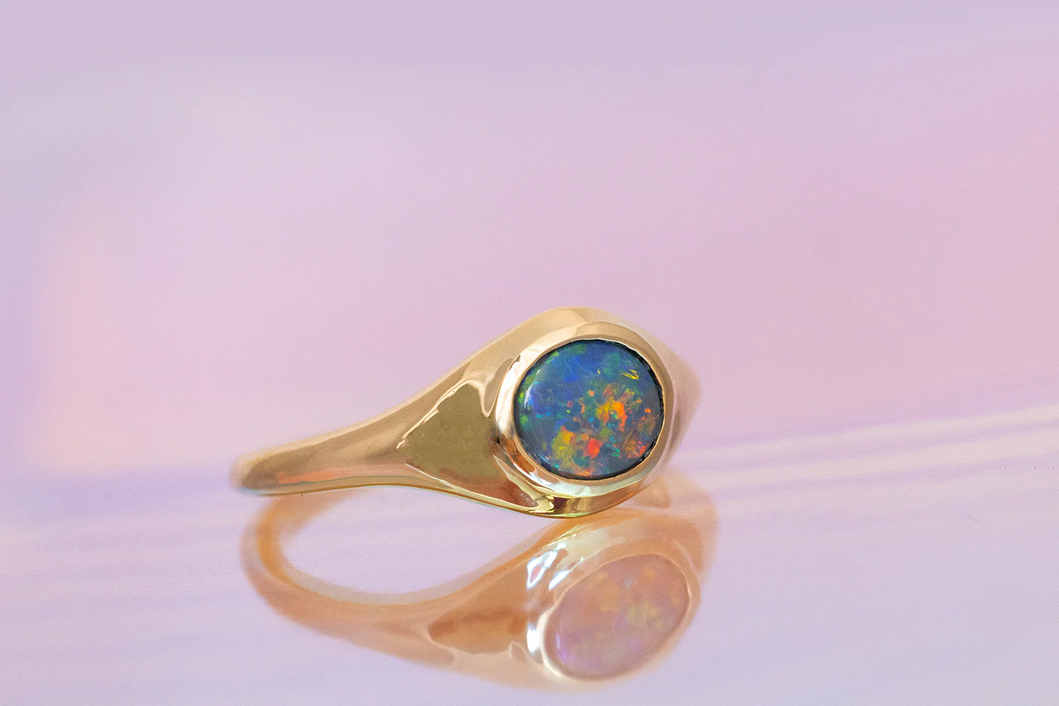 Stephanie Ring Gold with 0.71ct Black Opal - Image 2