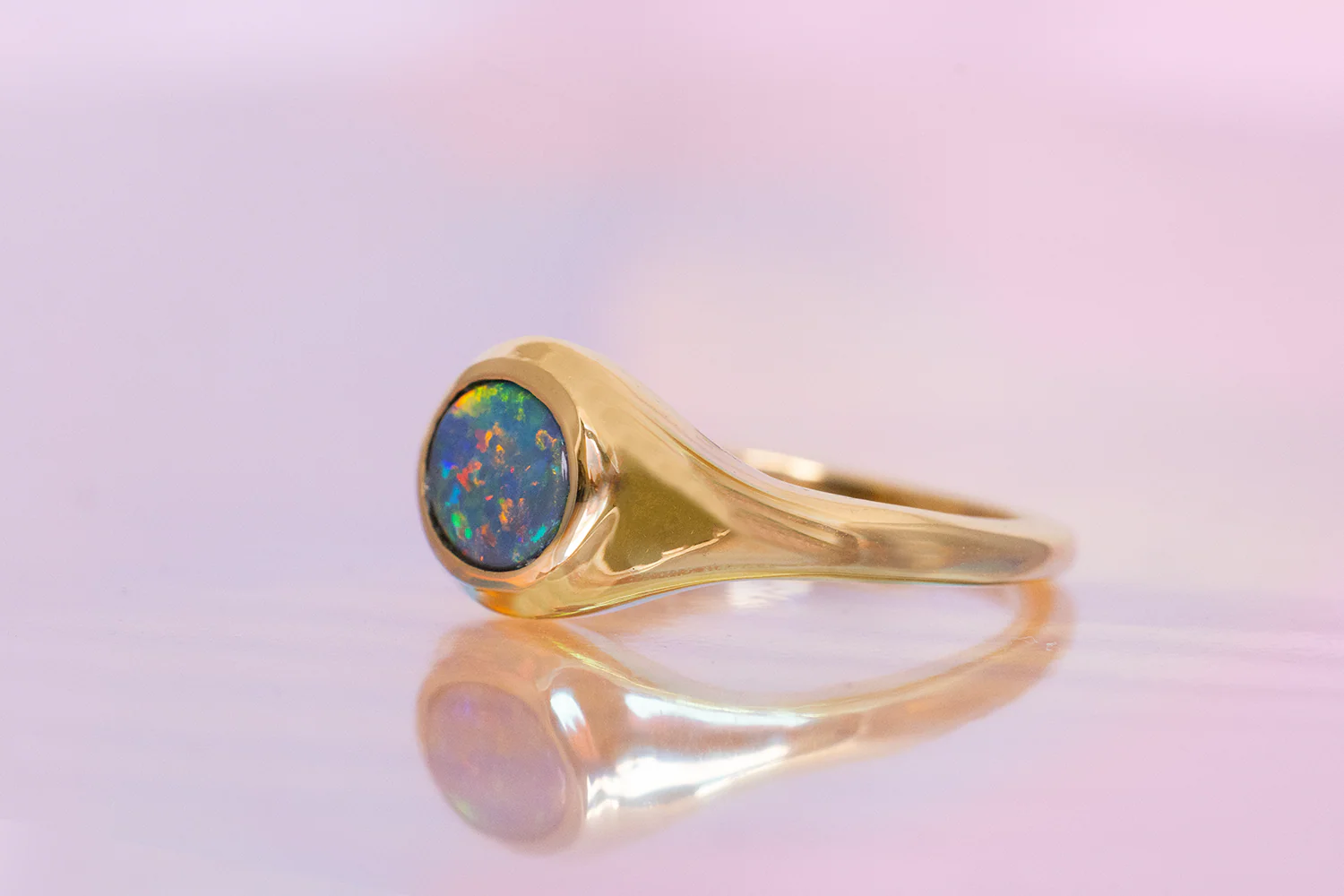Stephanie Ring Gold with 0.71ct Black Opal - Image 3
